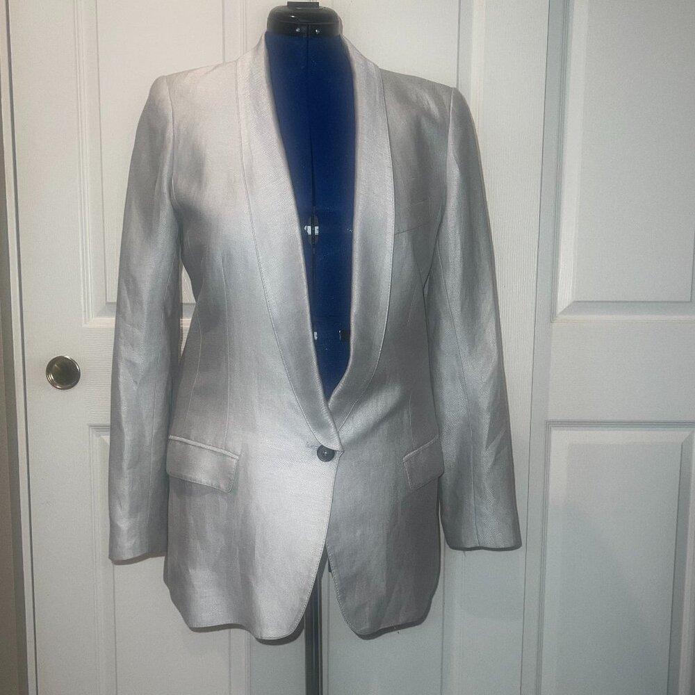SMYTHE LONG SHAWL BLAZER (SILVER) - SIZE 12 US